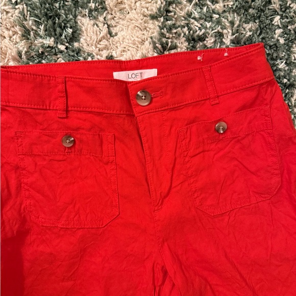 LOFT Petite Palmer Wide Leg Crop Pants In Linen Blend - Picture 3 of 5